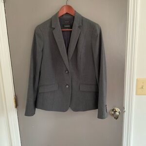 Talbots Italian Flannel Wool Blazer - Gray - 8
